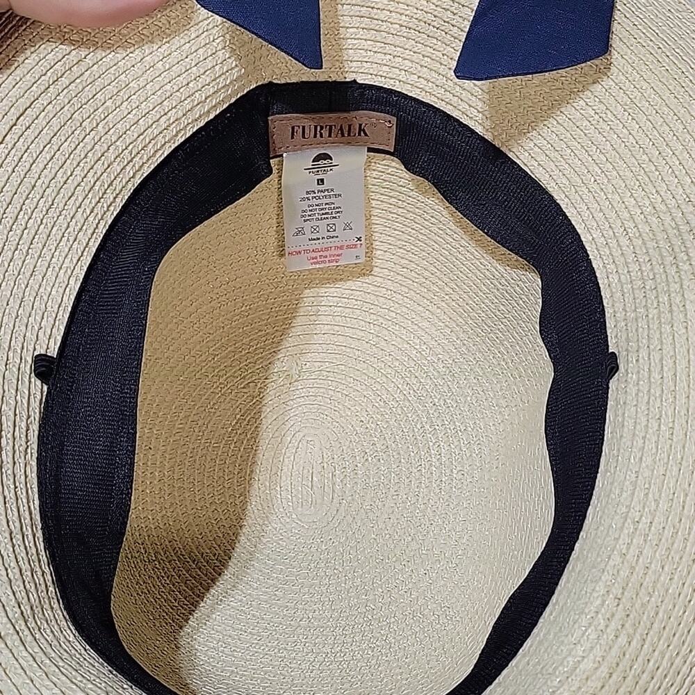 Furtalk Bow Detail Medium Brim Floppy Hat - Picture 5 of 8